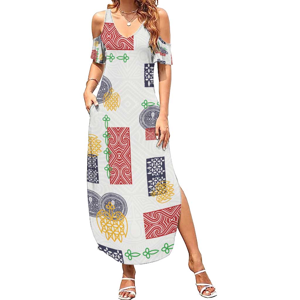 Vintage Lapita Summer Maxi Dress Iconic Double Face Pattern