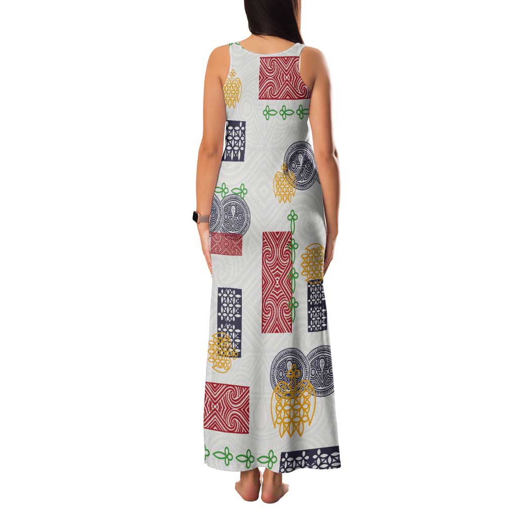 Vintage Lapita Tank Maxi Dress Iconic Double Face Pattern