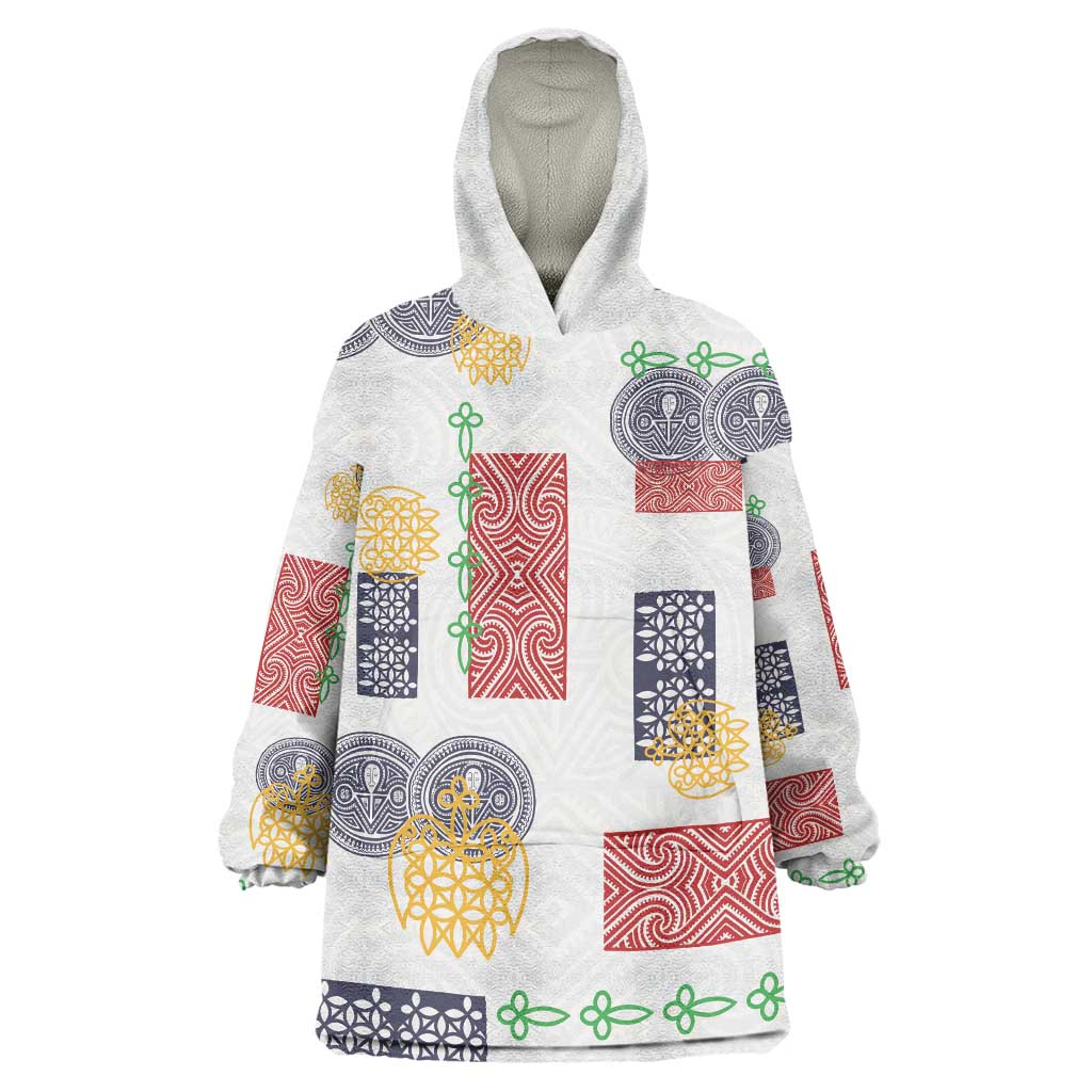 Vintage Lapita Wearable Blanket Hoodie Iconic Double Face Pattern LT05 One Size Colorful - Polynesian Pride