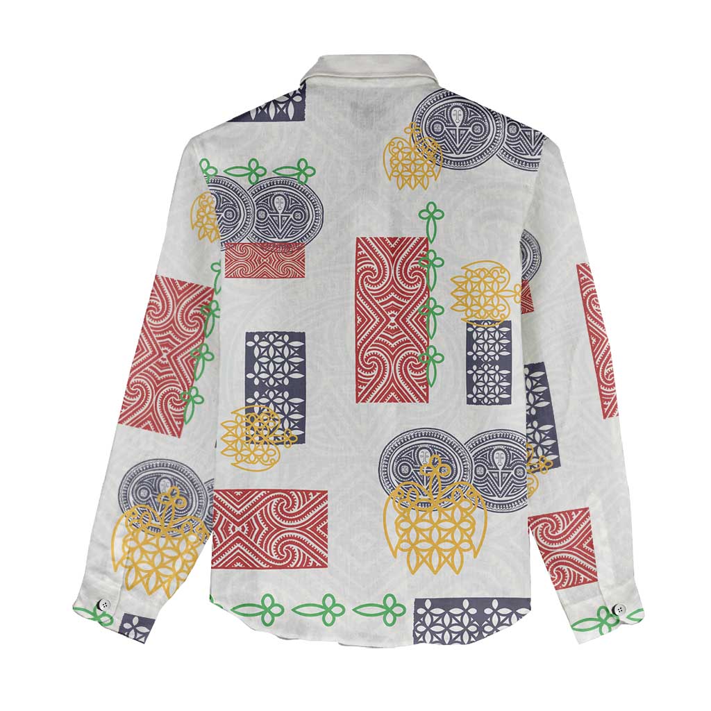 Vintage Lapita Women Casual Shirt Iconic Double Face Pattern