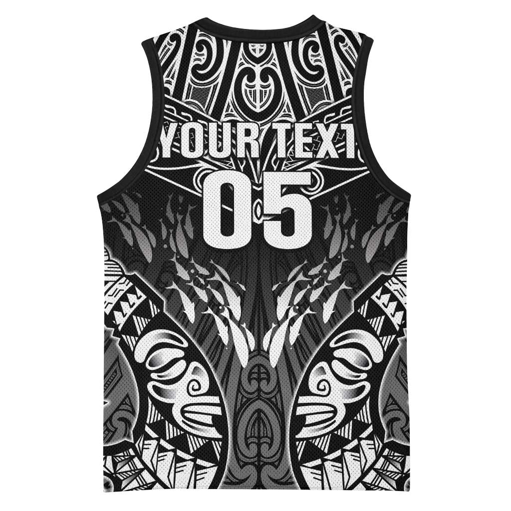 Custom New Zealand Fishing Basketball Jersey Aotearoa Maori Koru - Polynesian Pride