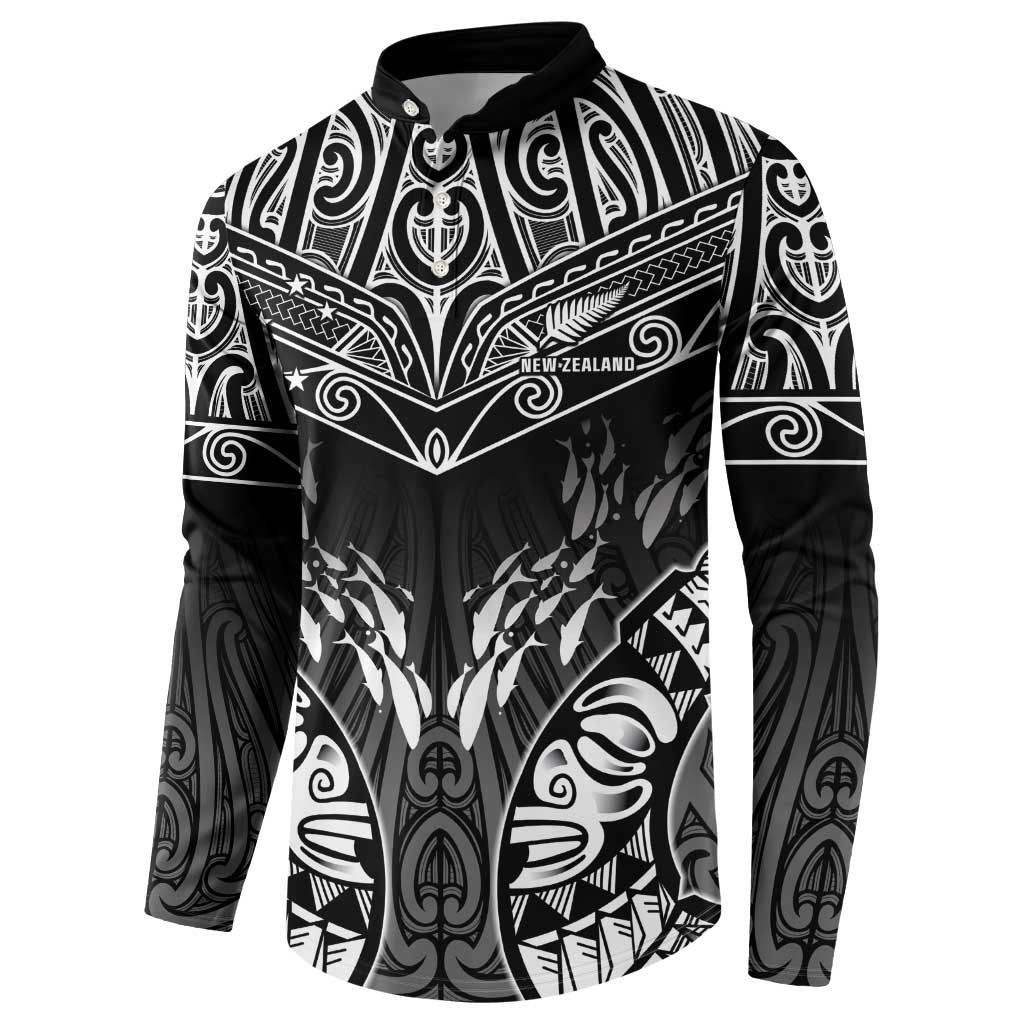 Custom New Zealand Fishing Button Sweatshirt Aotearoa Maori Koru - Polynesian Pride