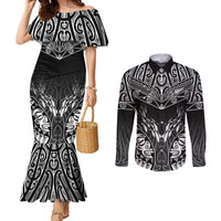 Custom New Zealand Fishing Couples Matching Mermaid Dress and Long Sleeve Button Shirt Aotearoa Maori Koru - Polynesian Pride