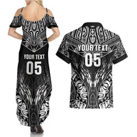 Custom New Zealand Fishing Couples Matching Summer Maxi Dress and Hawaiian Shirt Aotearoa Maori Koru - Polynesian Pride
