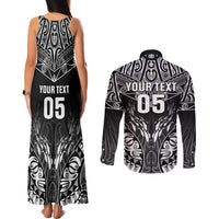 Custom New Zealand Fishing Couples Matching Tank Maxi Dress and Long Sleeve Button Shirt Aotearoa Maori Koru - Polynesian Pride