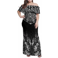 Custom New Zealand Fishing Family Matching Off Shoulder Maxi Dress and Hawaiian Shirt Aotearoa Maori Koru - Polynesian Pride