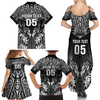Custom New Zealand Fishing Family Matching Summer Maxi Dress and Hawaiian Shirt Aotearoa Maori Koru - Polynesian Pride