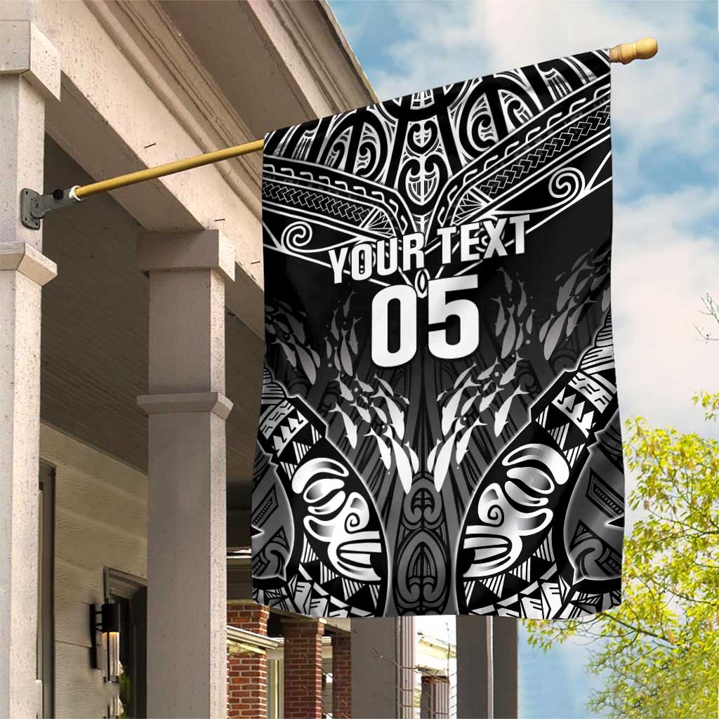 Custom New Zealand Fishing Garden Flag Aotearoa Maori Koru LT05 House Flag Black - Polynesian Pride
