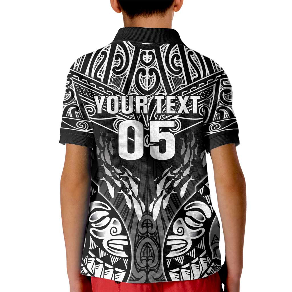 Custom New Zealand Fishing Kid Polo Shirt Aotearoa Maori Koru - Polynesian Pride