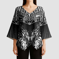 Custom New Zealand Fishing Kimono Sleeve Blouse Aotearoa Maori Koru - Polynesian Pride