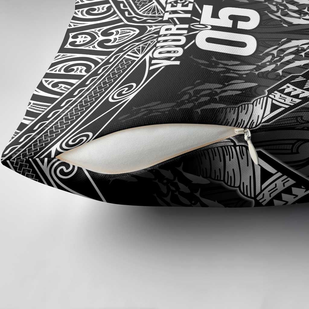 Custom New Zealand Fishing Pillow Cover Aotearoa Maori Koru - Polynesian Pride