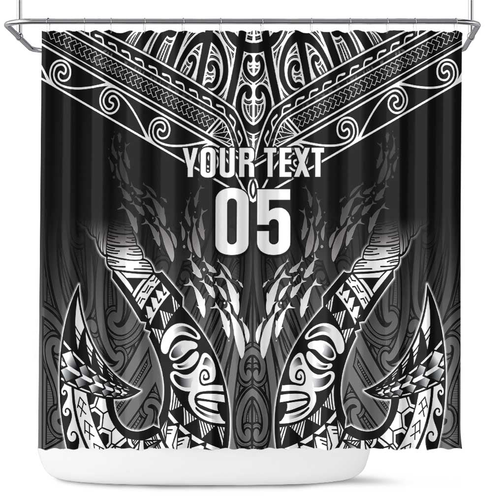 Custom New Zealand Fishing Shower Curtain Aotearoa Maori Koru - Polynesian Pride