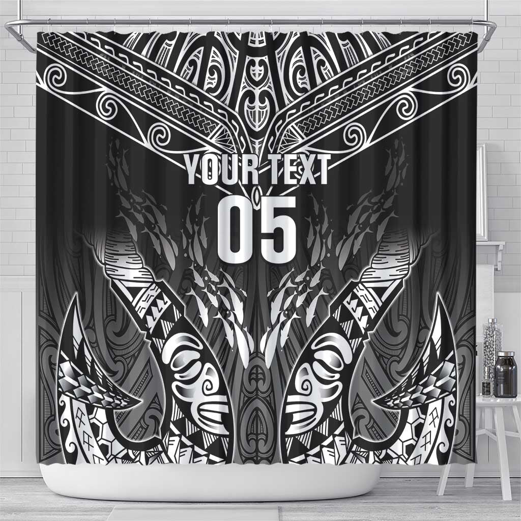 Custom New Zealand Fishing Shower Curtain Aotearoa Maori Koru - Polynesian Pride