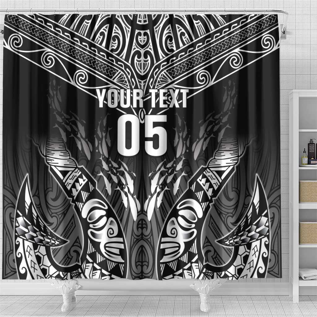 Custom New Zealand Fishing Shower Curtain Aotearoa Maori Koru - Polynesian Pride