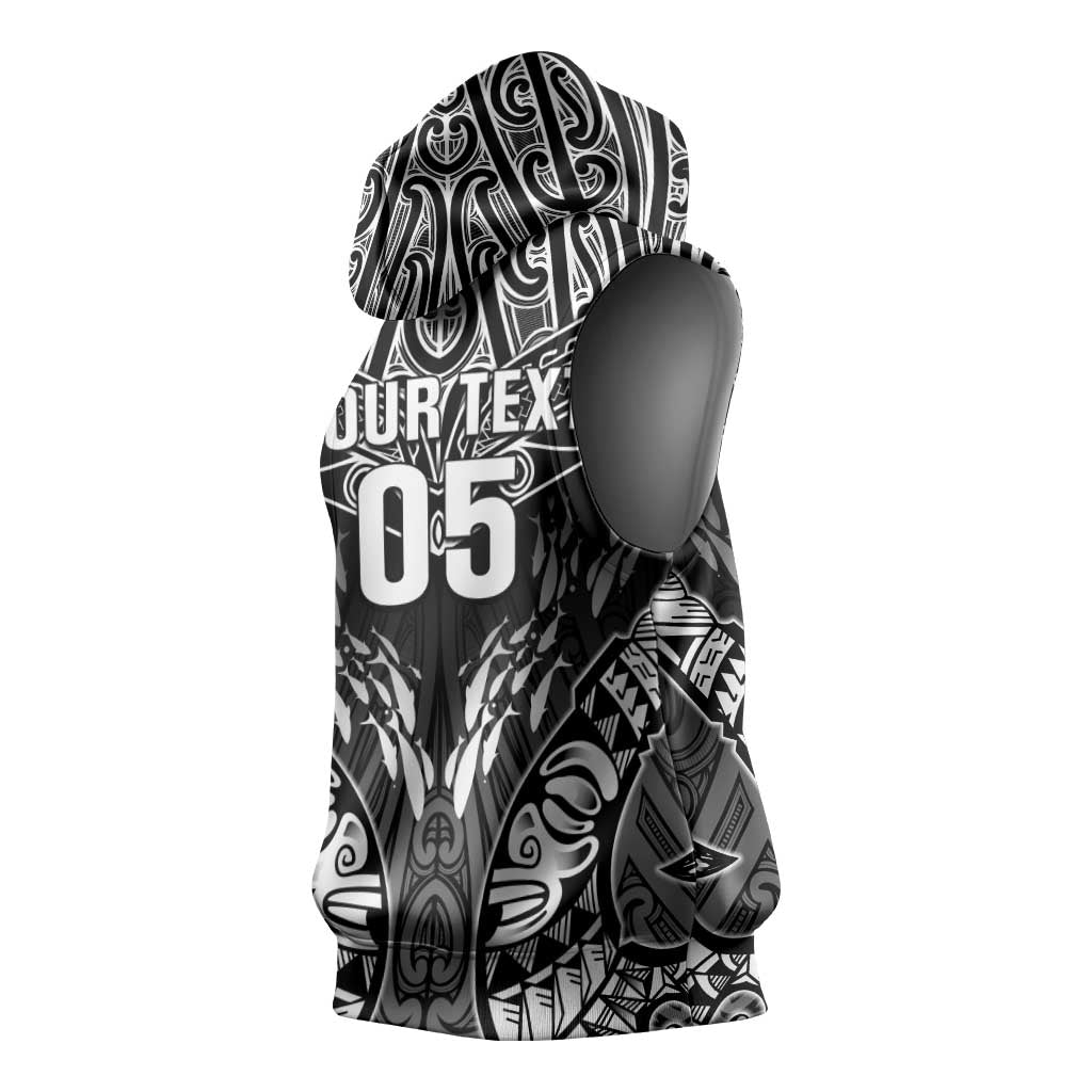 Custom New Zealand Fishing Sleeveless Hoodie Aotearoa Maori Koru - Polynesian Pride