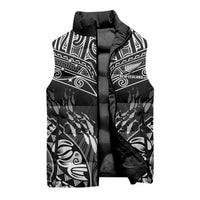 Custom New Zealand Fishing Sleeveless Puffer Jacket Aotearoa Maori Koru - Polynesian Pride