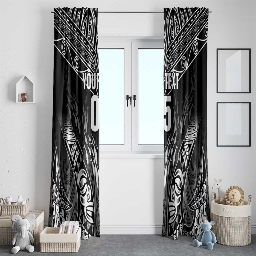 Custom New Zealand Fishing Window Curtain Aotearoa Maori Koru - Polynesian Pride