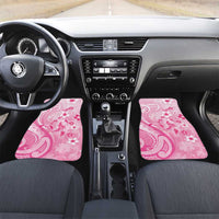 Personalised Memorial Pink Breast Cancer Awareness Car Mats Plumeria Floral Tribal Pattern - Polynesian Pride