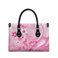 Memorial Pink Breast Cancer Awareness Leather Bag Plumeria Floral Tribal Pattern LT05 - Polynesian Pride