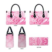Memorial Pink Breast Cancer Awareness Leather Bag Plumeria Floral Tribal Pattern LT05 - Polynesian Pride