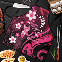 Memorial Breast Cancer Awareness Apron Plumeria Floral Tribal Pattern - Polynesian Pride