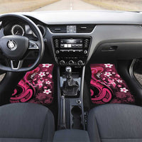 Personalised Memorial Breast Cancer Awareness Car Mats Plumeria Floral Tribal Pattern - Polynesian Pride