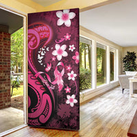 Personalised Memorial Breast Cancer Awareness Door Cover Plumeria Floral Tribal Pattern - Polynesian Pride