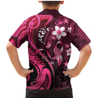 Personalised Memorial Breast Cancer Awareness Family Matching Mermaid Dress and Hawaiian Shirt Plumeria Floral Tribal Pattern - Polynesian Pride