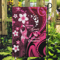 Memorial Breast Cancer Awareness Garden Flag Plumeria Floral Tribal Pattern - Polynesian Pride