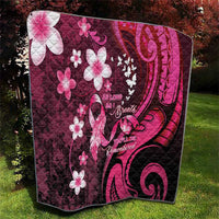 Memorial Breast Cancer Awareness Quilt Plumeria Floral Tribal Pattern - Polynesian Pride