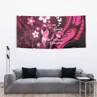 Memorial Breast Cancer Awareness Tapestry Plumeria Floral Tribal Pattern - Polynesian Pride
