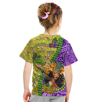 Personalised Hawaii Mardi Gras Kid T Shirt Polynesian Pattern With Glitter Style LT05 - Polynesian Pride