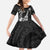 Hawaii Ukulele Family Matching Long Sleeve Bodycon Dress and Hawaiian Shirt Polynesian Pattern Mix Hibiscus Black Version LT05