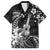 Hawaii Ukulele Family Matching Long Sleeve Bodycon Dress and Hawaiian Shirt Polynesian Pattern Mix Hibiscus Black Version LT05