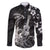Hawaii Ukulele Family Matching Long Sleeve Bodycon Dress and Hawaiian Shirt Polynesian Pattern Mix Hibiscus Black Version LT05