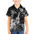 Hawaii Ukulele Family Matching Long Sleeve Bodycon Dress and Hawaiian Shirt Polynesian Pattern Mix Hibiscus Black Version LT05