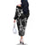 Hawaii Ukulele Family Matching Off The Shoulder Long Sleeve Dress and Hawaiian Shirt Polynesian Pattern Mix Hibiscus Black Version LT05
