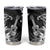 Hawaii Ukulele Tumbler Cup Polynesian Pattern Mix Hibiscus Black Version