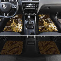 Hawaii Ukulele Car Mats Polynesian Pattern Mix Hibiscus Gold Version