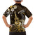 Hawaii Ukulele Family Matching Mermaid Dress and Hawaiian Shirt Polynesian Pattern Mix Hibiscus Gold Version LT05
