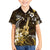 Hawaii Ukulele Family Matching Tank Maxi Dress and Hawaiian Shirt Polynesian Pattern Mix Hibiscus Gold Version LT05