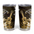 Hawaii Ukulele Tumbler Cup Polynesian Pattern Mix Hibiscus Gold Version