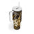 Hawaii Ukulele Tumbler With Handle Polynesian Pattern Mix Hibiscus Gold Version