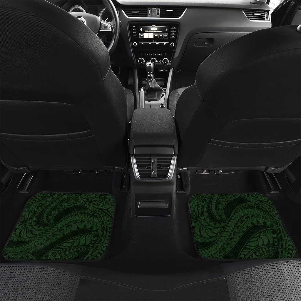 Hawaii Ukulele Car Mats Polynesian Pattern Mix Hibiscus Green Version