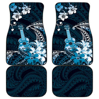 Hawaii Ukulele Car Mats Polynesian Pattern Mix Hibiscus Blue Version