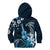 Hawaii Ukulele Kid Hoodie Polynesian Pattern Mix Hibiscus Blue Version LT05