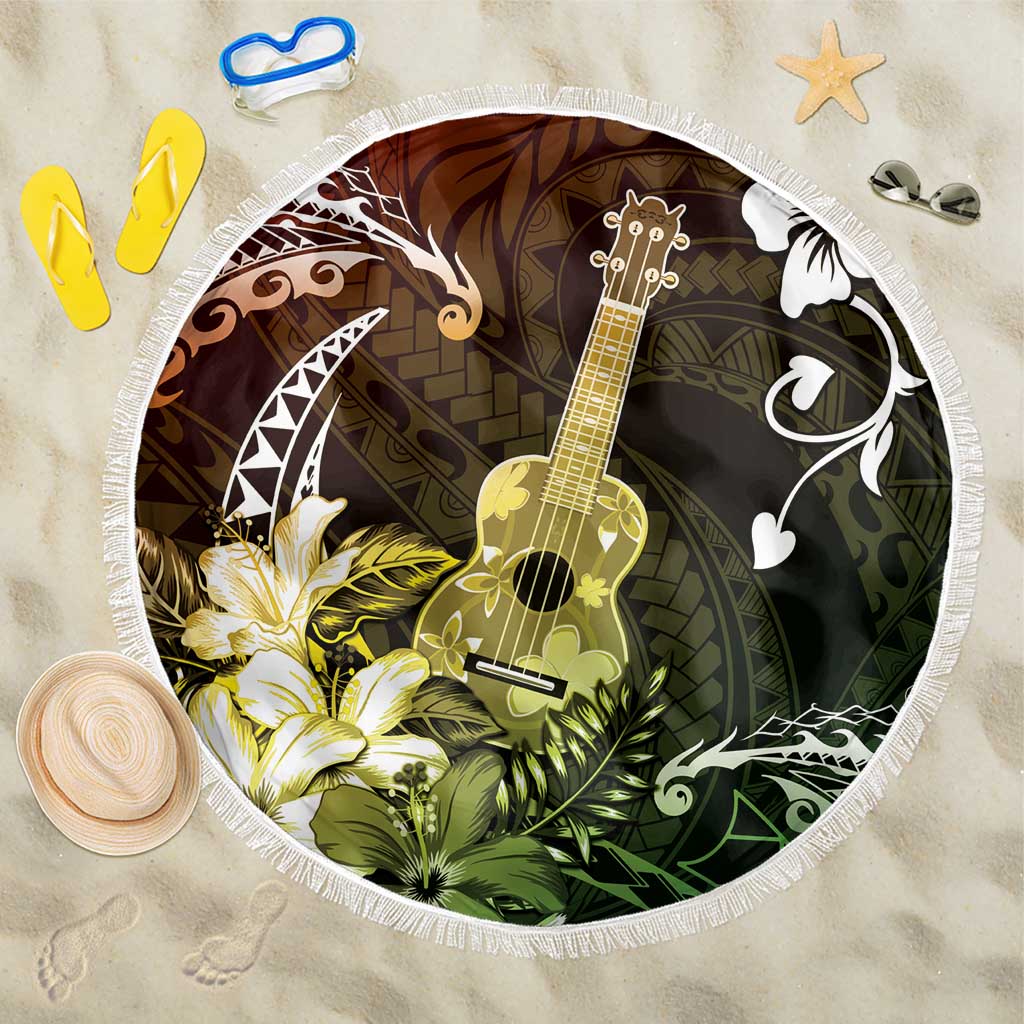 Hawaii Ukulele Beach Blanket Polynesian Pattern Mix Hibiscus Reggae Version LT05 One Size 150cm Reggae - Polynesian Pride