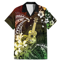 Hawaii Ukulele Family Matching Mermaid Dress and Hawaiian Shirt Polynesian Pattern Mix Hibiscus Reggae Version LT05