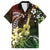 Hawaii Ukulele Family Matching Tank Maxi Dress and Hawaiian Shirt Polynesian Pattern Mix Hibiscus Reggae Version LT05