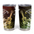 Hawaii Ukulele Tumbler Cup Polynesian Pattern Mix Hibiscus Reggae Version